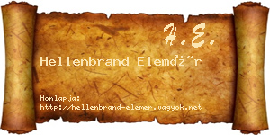 Hellenbrand Elemér névjegykártya